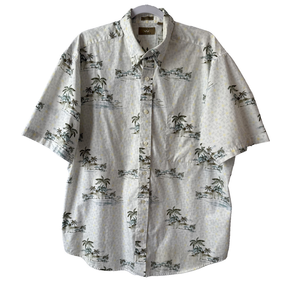Natural‎ Issue Men's XL Tropical Hawaiian Wrinkle Free Short Sleeve Shirt Cotton